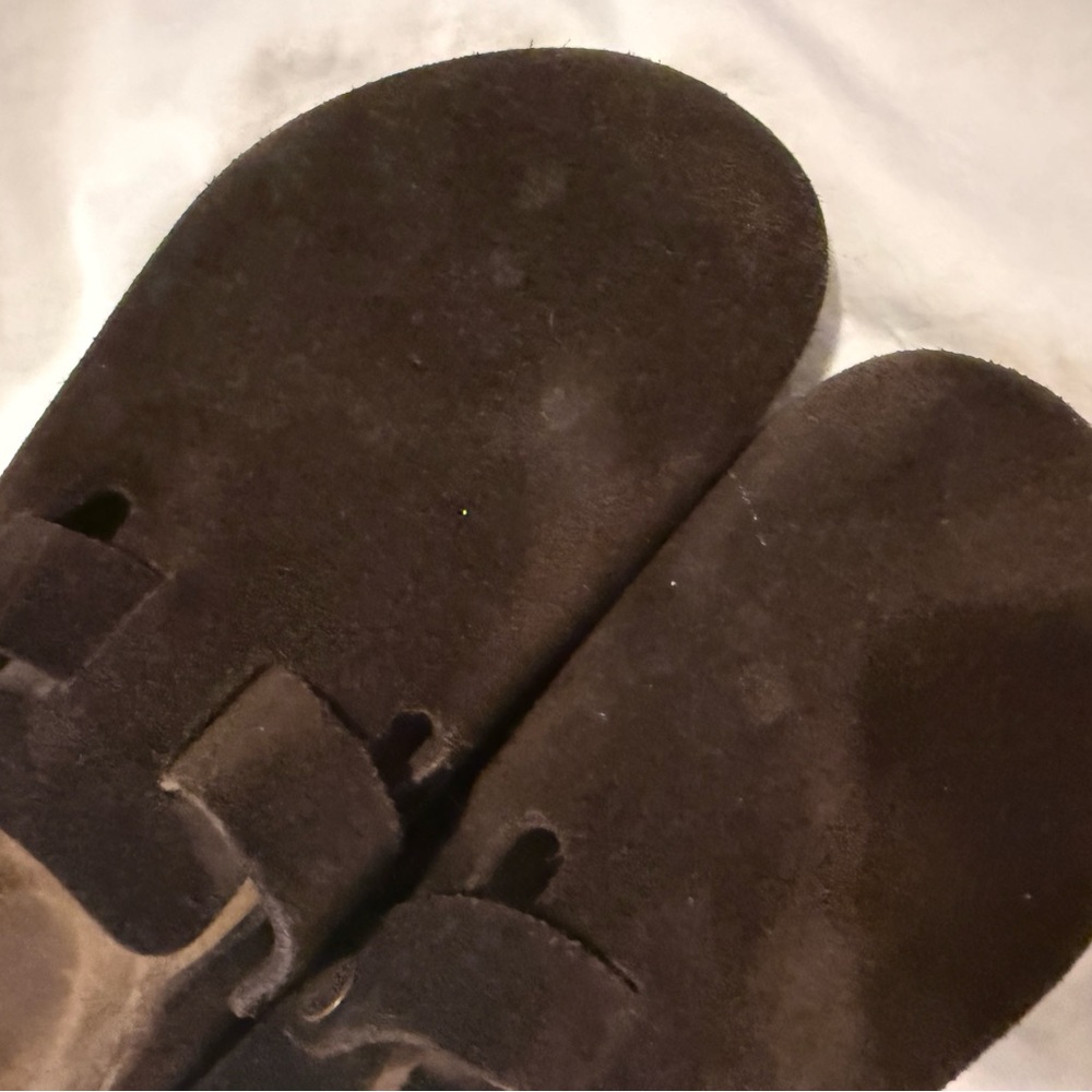 Birkenstock Brown Suede Boston Clogs - Picture 5 of 10